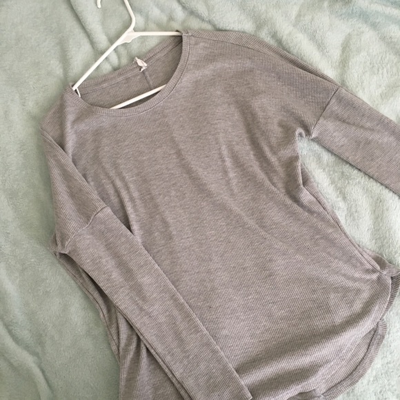 cotton on gray waffle knit long sleeve - Picture 1 of 2